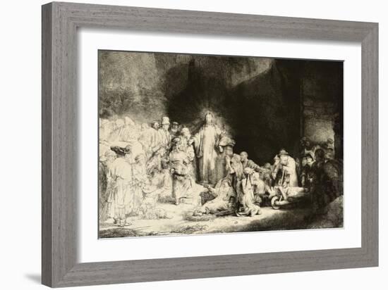 Christ Healing the Sick, 'The Hundred Guilder Print', C. 1649-Rembrandt van Rijn-Framed Giclee Print