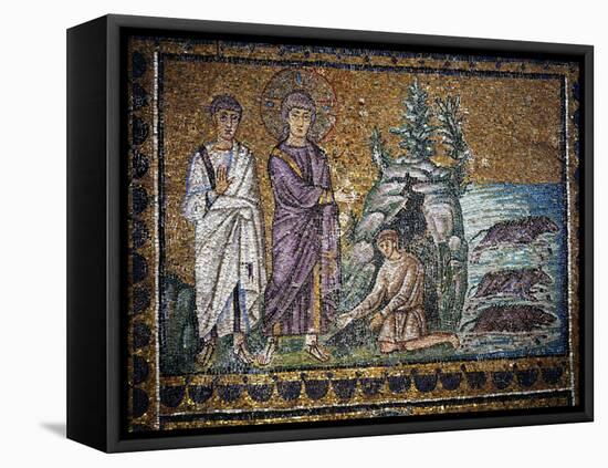 Christ Heals the Man Possessed by Devil, Saint Apollinare Nuovo Ravenna, 6th century AD-null-Framed Premier Image Canvas