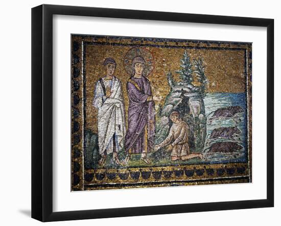 Christ Heals the Man Possessed by Devil, Saint Apollinare Nuovo Ravenna, 6th century AD-null-Framed Premium Photographic Print