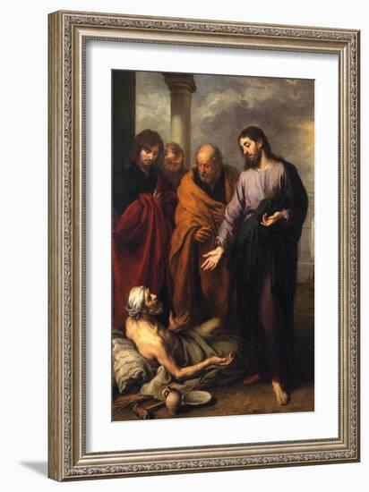 Christ Heals the Paralytic-Bartolome Esteban Murillo-Framed Art Print