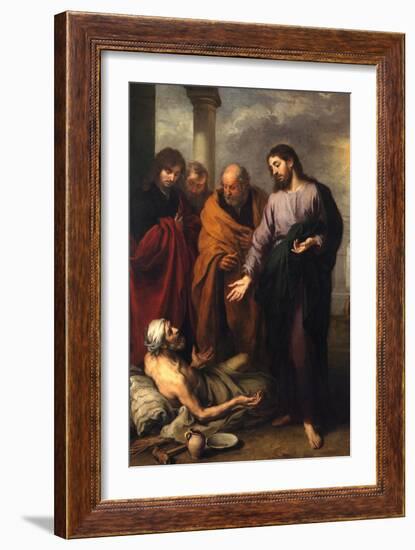 Christ Heals the Paralytic-Bartolome Esteban Murillo-Framed Art Print