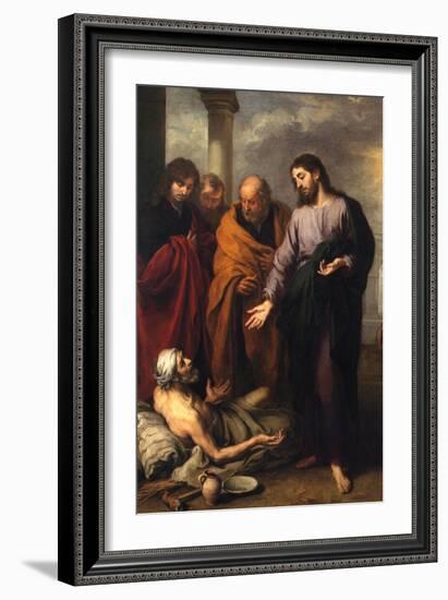 Christ Heals the Paralytic-Bartolome Esteban Murillo-Framed Art Print