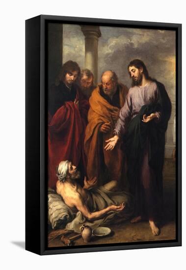 Christ Heals the Paralytic-Bartolome Esteban Murillo-Framed Stretched Canvas