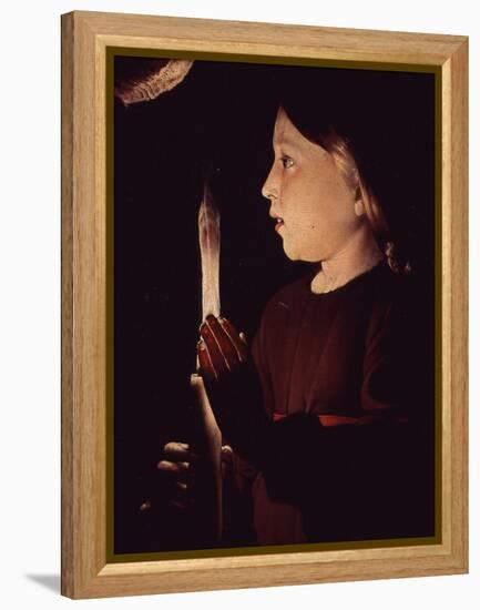 Christ Holding Candle, from Saint Joseph Charpentier (Saint Joseph the Carpenter) (Detail)-Georges de La Tour-Framed Premier Image Canvas