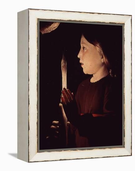 Christ Holding Candle, from Saint Joseph Charpentier (Saint Joseph the Carpenter) (Detail)-Georges de La Tour-Framed Premier Image Canvas