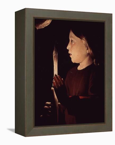 Christ Holding Candle, from Saint Joseph Charpentier (Saint Joseph the Carpenter) (Detail)-Georges de La Tour-Framed Premier Image Canvas