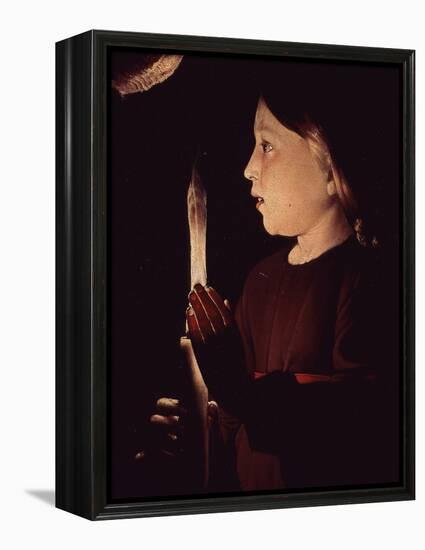 Christ Holding Candle, from Saint Joseph Charpentier (Saint Joseph the Carpenter) (Detail)-Georges de La Tour-Framed Premier Image Canvas