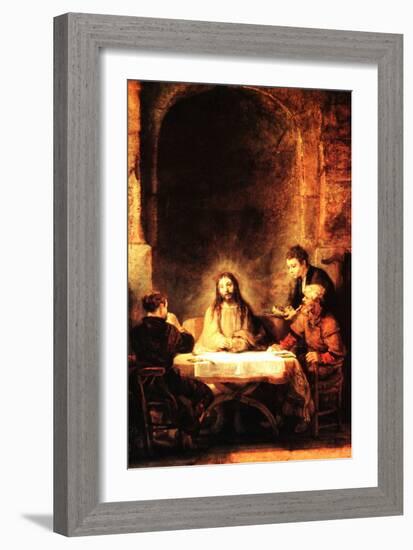 Christ in Emmaus-Rembrandt van Rijn-Framed Art Print