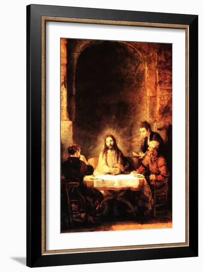 Christ in Emmaus-Rembrandt van Rijn-Framed Art Print