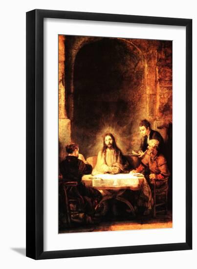 Christ in Emmaus-Rembrandt van Rijn-Framed Art Print