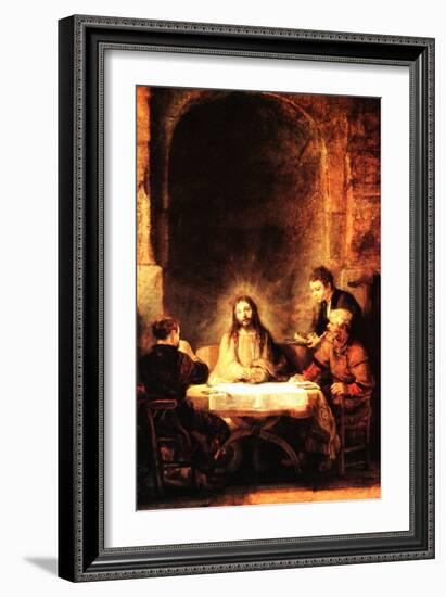 Christ in Emmaus-Rembrandt van Rijn-Framed Art Print