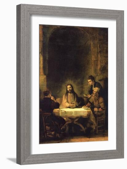 Christ in Emmaus-Rembrandt van Rijn-Framed Art Print