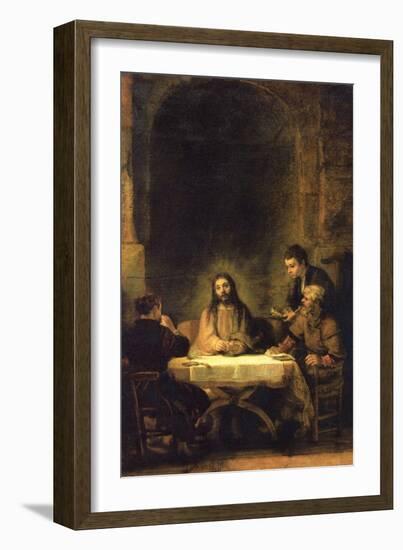 Christ in Emmaus-Rembrandt van Rijn-Framed Art Print