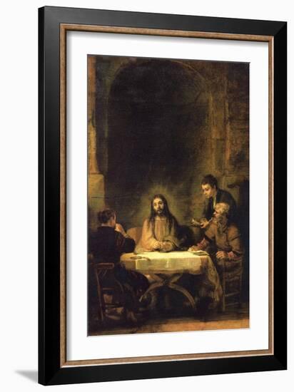 Christ in Emmaus-Rembrandt van Rijn-Framed Art Print