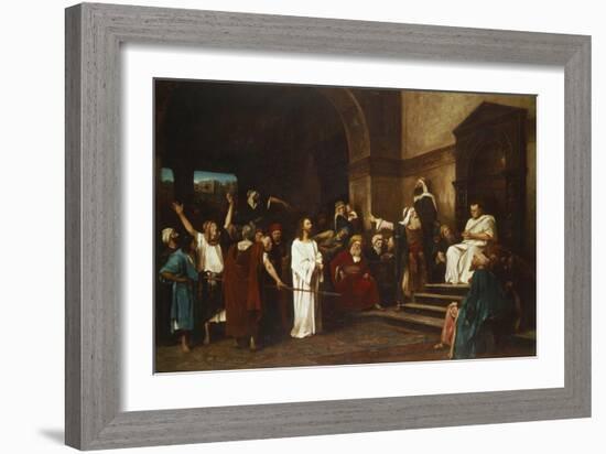 Christ in Front of Pontius Pilate, 1881-Mihaly Munkacsy-Framed Giclee Print