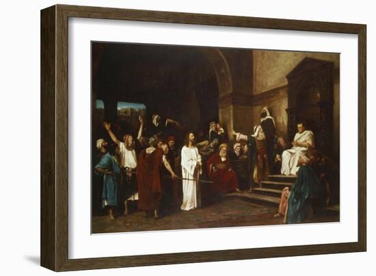 Christ in Front of Pontius Pilate, 1881-Mihaly Munkacsy-Framed Giclee Print