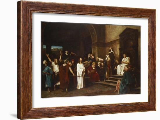 Christ in Front of Pontius Pilate, 1881-Mihaly Munkacsy-Framed Giclee Print