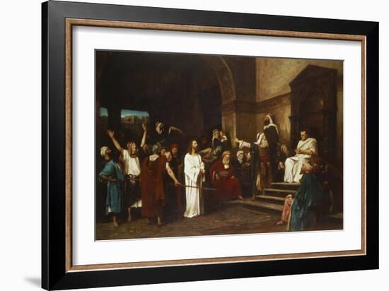 Christ in Front of Pontius Pilate, 1881-Mihaly Munkacsy-Framed Giclee Print