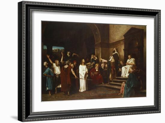 Christ in Front of Pontius Pilate, 1881-Mihaly Munkacsy-Framed Giclee Print