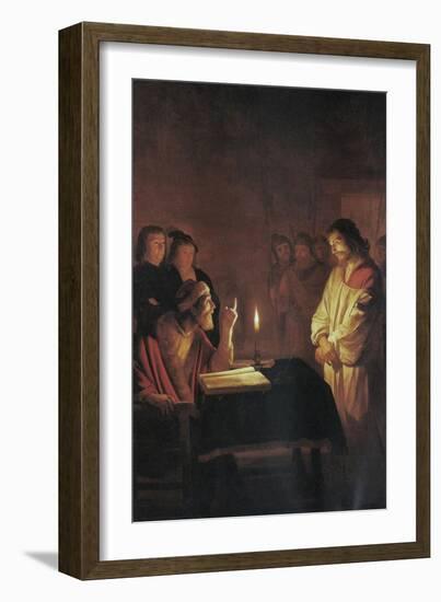 Christ in Front of the High Priest-Gerrit van Honthorst-Framed Art Print