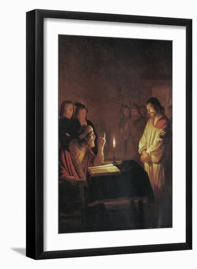 Christ in Front of the High Priest-Gerrit van Honthorst-Framed Art Print