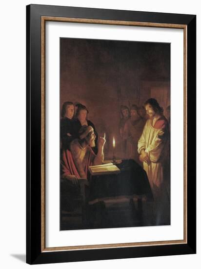 Christ in Front of the High Priest-Gerrit van Honthorst-Framed Art Print