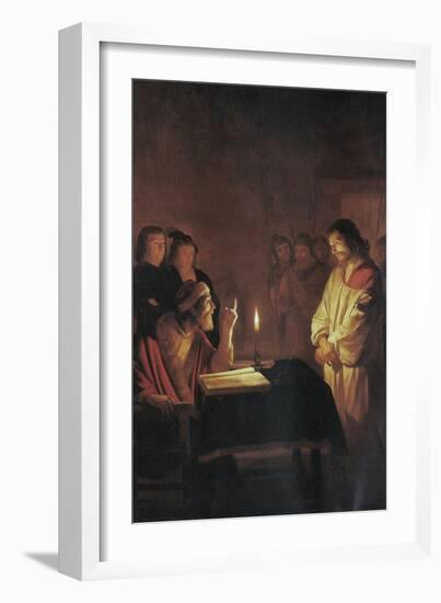 Christ in Front of the High Priest-Gerrit van Honthorst-Framed Art Print