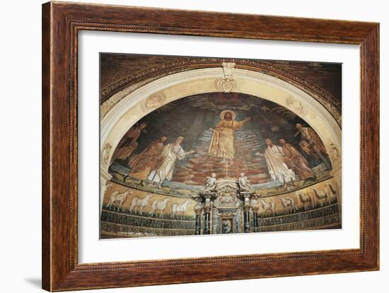 Christ in Heaven, Apse Mosaic, Basilica of Saints Cosmas and Damian, Rome, Italy, 6th Century-null-Framed Giclee Print