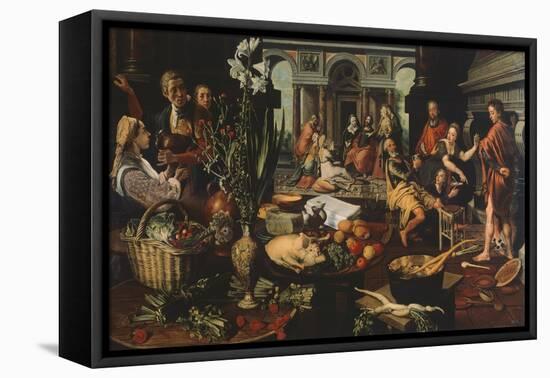 Christ in House of Martha and Mary-Pieter Aertsen-Framed Premier Image Canvas