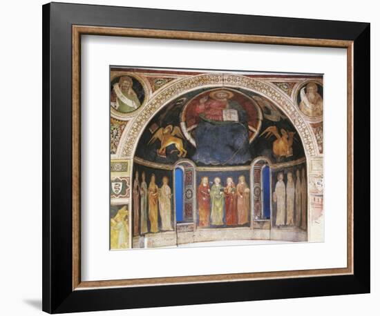 Christ in Majesty Between Symbols of Evangelists and Twelve Apostleses in Niche of Apse-null-Framed Giclee Print