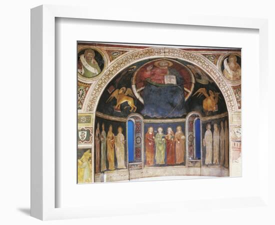 Christ in Majesty Between Symbols of Evangelists and Twelve Apostleses in Niche of Apse-null-Framed Giclee Print