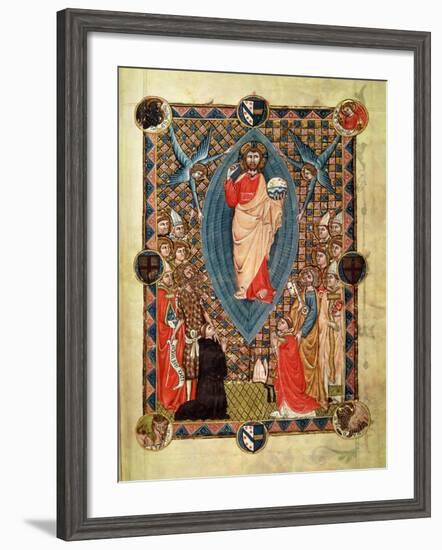 Christ in Majesty with Saints, from the Pontifical of Bishop Pierre de La Jugie, 1350-null-Framed Giclee Print