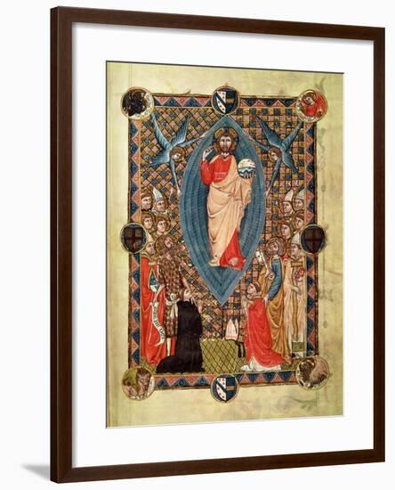 Christ in Majesty with Saints, from the Pontifical of Bishop Pierre de La Jugie, 1350-null-Framed Giclee Print