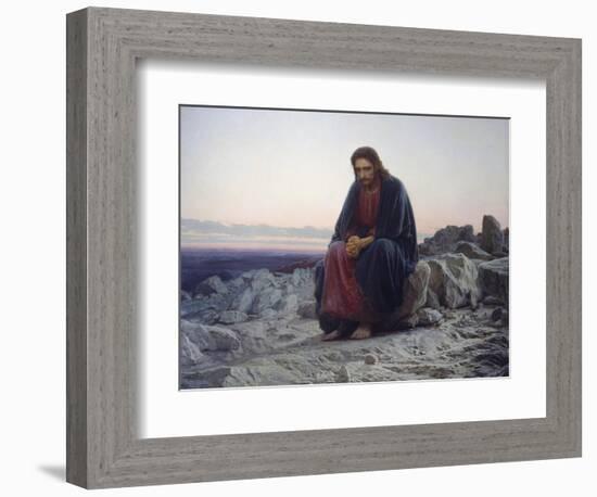 Christ in the Desert, 1872-Iwan Kramskoi-Framed Premium Giclee Print