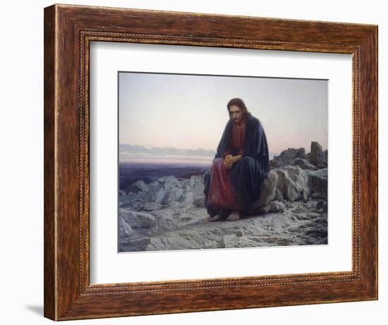 Christ in the Desert, 1872-Iwan Kramskoi-Framed Premium Giclee Print