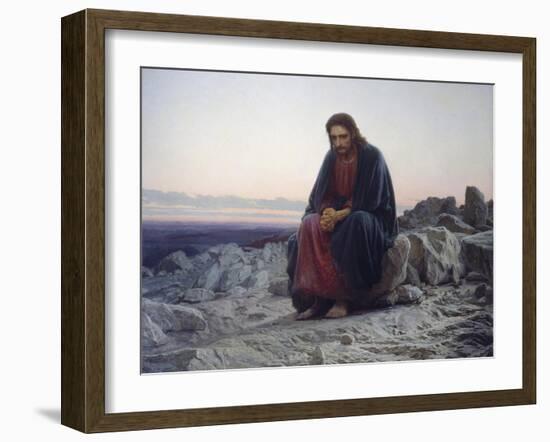 Christ in the Desert, 1872-Iwan Kramskoi-Framed Giclee Print