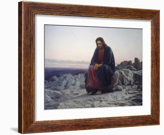 Christ in the Desert, 1872-Iwan Kramskoi-Framed Giclee Print