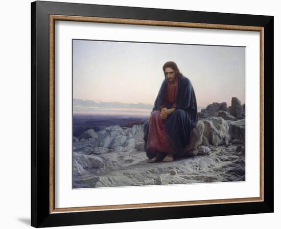 Christ in the Desert, 1872-Iwan Kramskoi-Framed Giclee Print