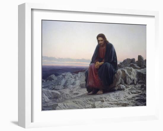 Christ in the Desert, 1872-Iwan Kramskoi-Framed Giclee Print