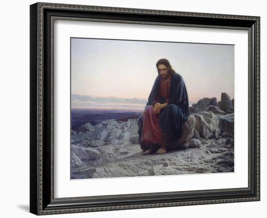 Christ in the Desert, 1872-Iwan Kramskoi-Framed Giclee Print