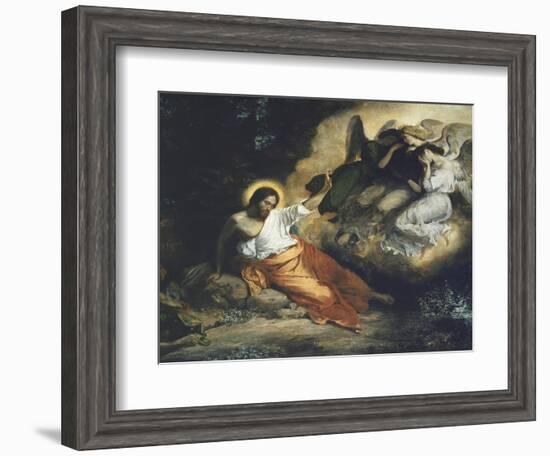 Christ in the Garden of Gethsemane, 1824-27-Eugene Delacroix-Framed Premium Giclee Print