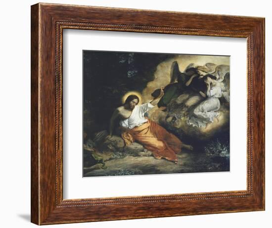 Christ in the Garden of Gethsemane, 1824-27-Eugene Delacroix-Framed Premium Giclee Print