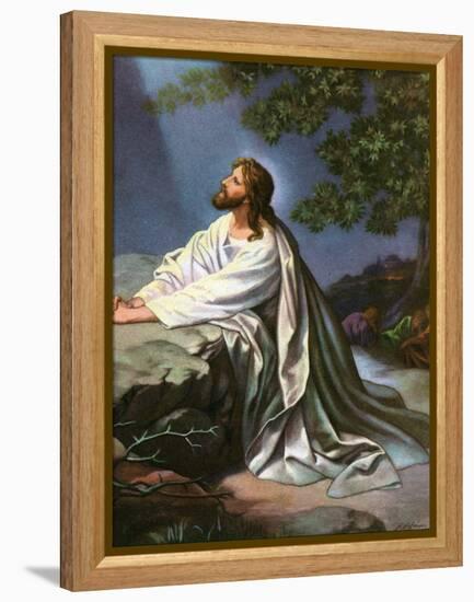 Christ in the Garden of Gethsemane by Heinrich Hofmann, 1930S-Heinrich Hofmann-Framed Premier Image Canvas