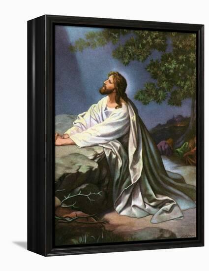 Christ in the Garden of Gethsemane by Heinrich Hofmann, 1930S-Heinrich Hofmann-Framed Premier Image Canvas