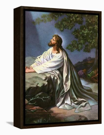 Christ in the Garden of Gethsemane by Heinrich Hofmann, 1930S-Heinrich Hofmann-Framed Premier Image Canvas