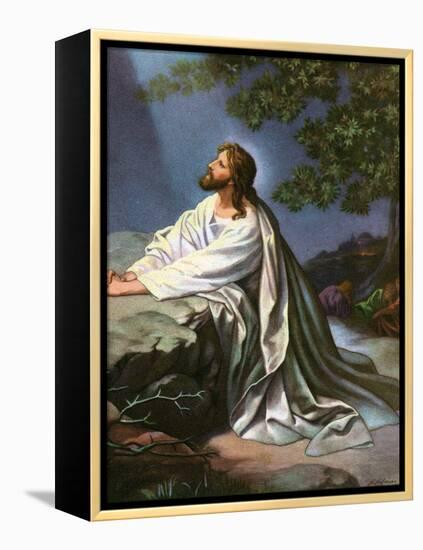 Christ in the Garden of Gethsemane by Heinrich Hofmann, 1930S-Heinrich Hofmann-Framed Premier Image Canvas