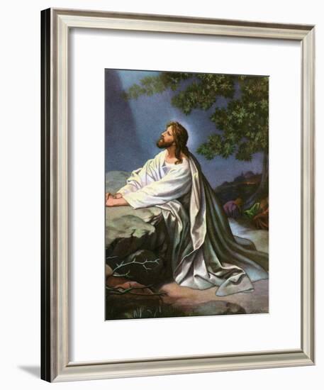 Christ in the Garden of Gethsemane by Heinrich Hofmann, 1930S-Heinrich Hofmann-Framed Giclee Print