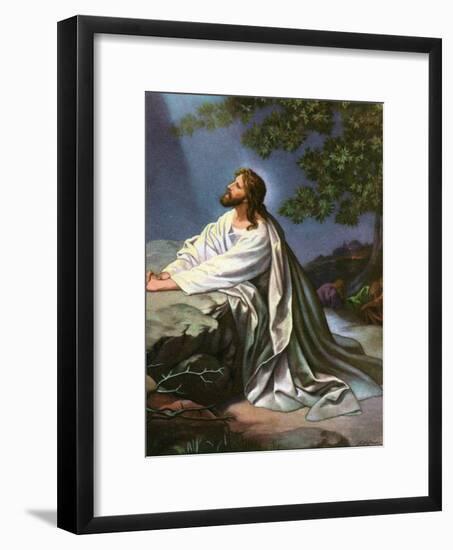 Christ in the Garden of Gethsemane by Heinrich Hofmann, 1930S-Heinrich Hofmann-Framed Giclee Print