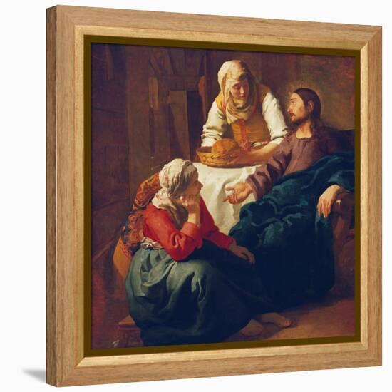 Christ in the Home of Martha and Mary, about 1654-Johannes Vermeer-Framed Premier Image Canvas