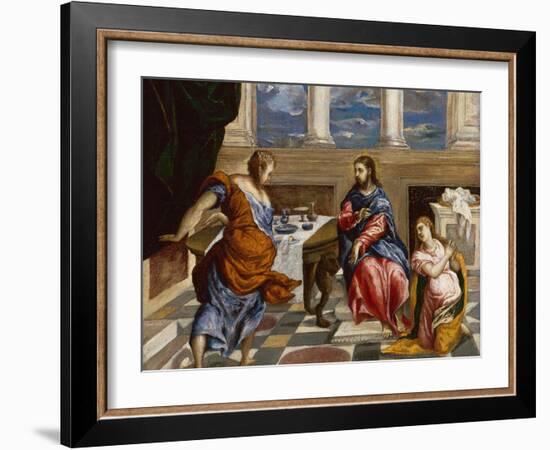 Christ in the House of Martha and Mary, 1600-El Greco-Framed Giclee Print